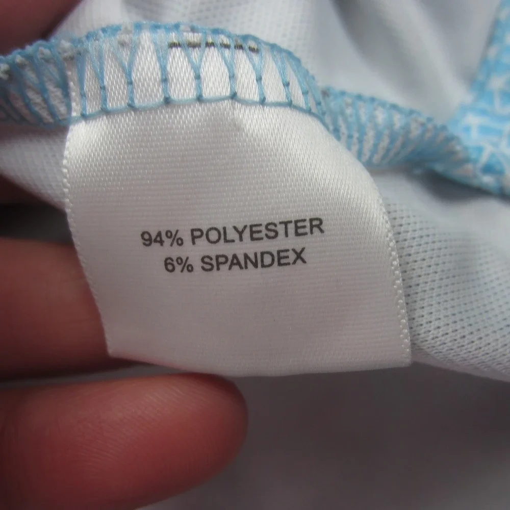 Peter Millar Polo Shirt Mens XL Blue Geometric Golf‎ Summer Comfort Short Sleeve